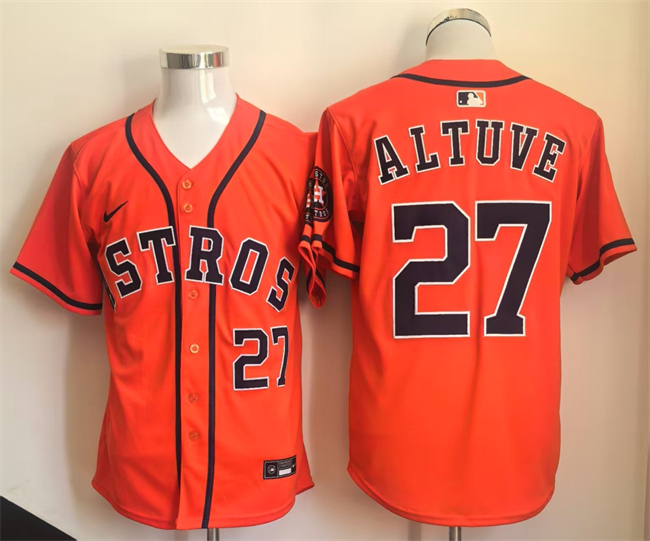 Men's Orange Houston Astros #27 Jose Altuve Limited Stitched Jersey